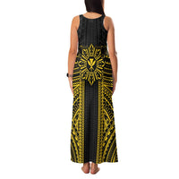 Hawaii And Philippines Together Family Matching Tank Maxi Dress and Hawaiian Shirt Polynesian Pattern With Filipino Barong Gold LT05 - Polynesian Pride