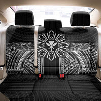 Hawaii And Philippines Together Back Car Seat Cover Polynesian Pattern With Filipino Barong Black LT05 - Polynesian Pride
