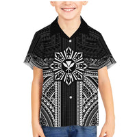 Hawaii And Philippines Together Family Matching Mermaid Dress and Hawaiian Shirt Polynesian Pattern With Filipino Barong Black LT05 Son's Shirt Black - Polynesian Pride
