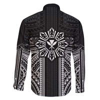 Hawaii And Philippines Together Family Matching Off Shoulder Maxi Dress and Hawaiian Shirt Polynesian Pattern With Filipino Barong Black LT05 - Polynesian Pride