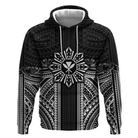 Hawaii And Philippines Together Zip Hoodie Polynesian Pattern With Filipino Barong Black LT05 Pullover Hoodie Black - Polynesian Pride