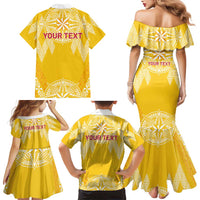 Personalised Anastasis College Family Matching Mermaid Dress and Hawaiian Shirt Tonga Ngatu Pattern - Polynesian Pride