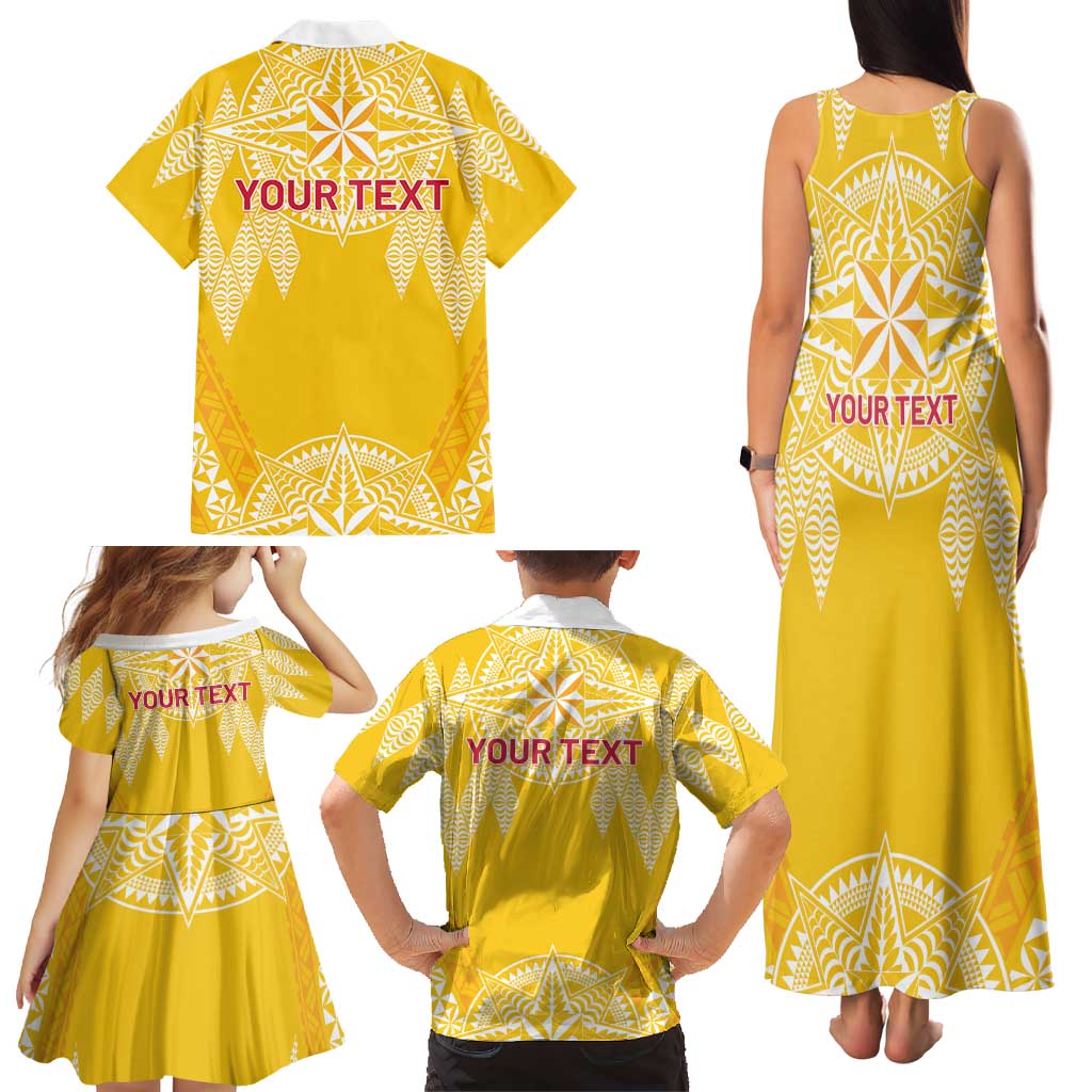 Personalised Anastasis College Family Matching Tank Maxi Dress and Hawaiian Shirt Tonga Ngatu Pattern - Polynesian Pride