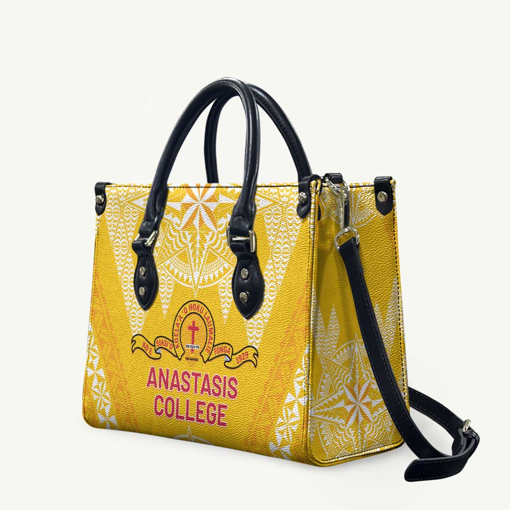 Anastasis College Leather Bag Tonga Ngatu Pattern - Polynesian Pride