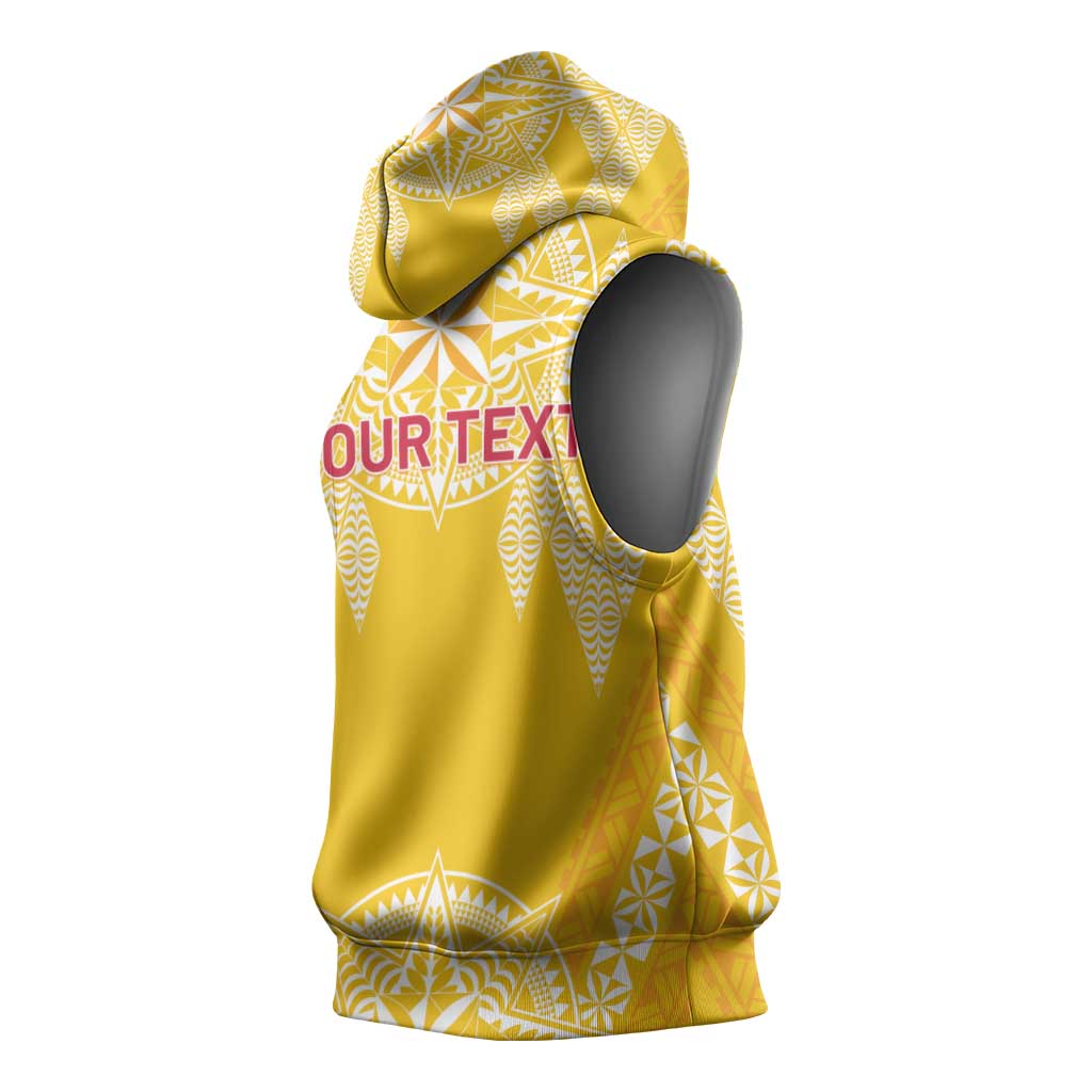 Personalised Anastasis College Sleeveless Hoodie Tonga Ngatu Pattern - Polynesian Pride