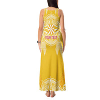 Personalised Anastasis College Tank Maxi Dress Tonga Ngatu Pattern - Polynesian Pride