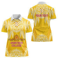 Personalised Anastasis College Women Polo Shirt Tonga Ngatu Pattern - Polynesian Pride