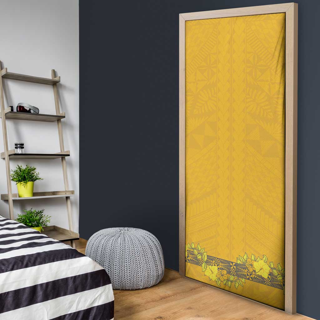 Tonga Anastasis College Door Cover Tongan Ngatu Kupesi Pattern - Polynesian Pride