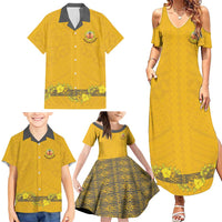 Tonga Anastasis College Family Matching Summer Maxi Dress and Hawaiian Shirt Tongan Ngatu Kupesi Pattern - Polynesian Pride