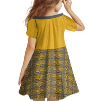 Tonga Anastasis College Kid Short Sleeve Dress Tongan Ngatu Kupesi Pattern - Polynesian Pride