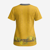 Tonga Anastasis College Scrub Top Tongan Ngatu Kupesi Pattern - Polynesian Pride