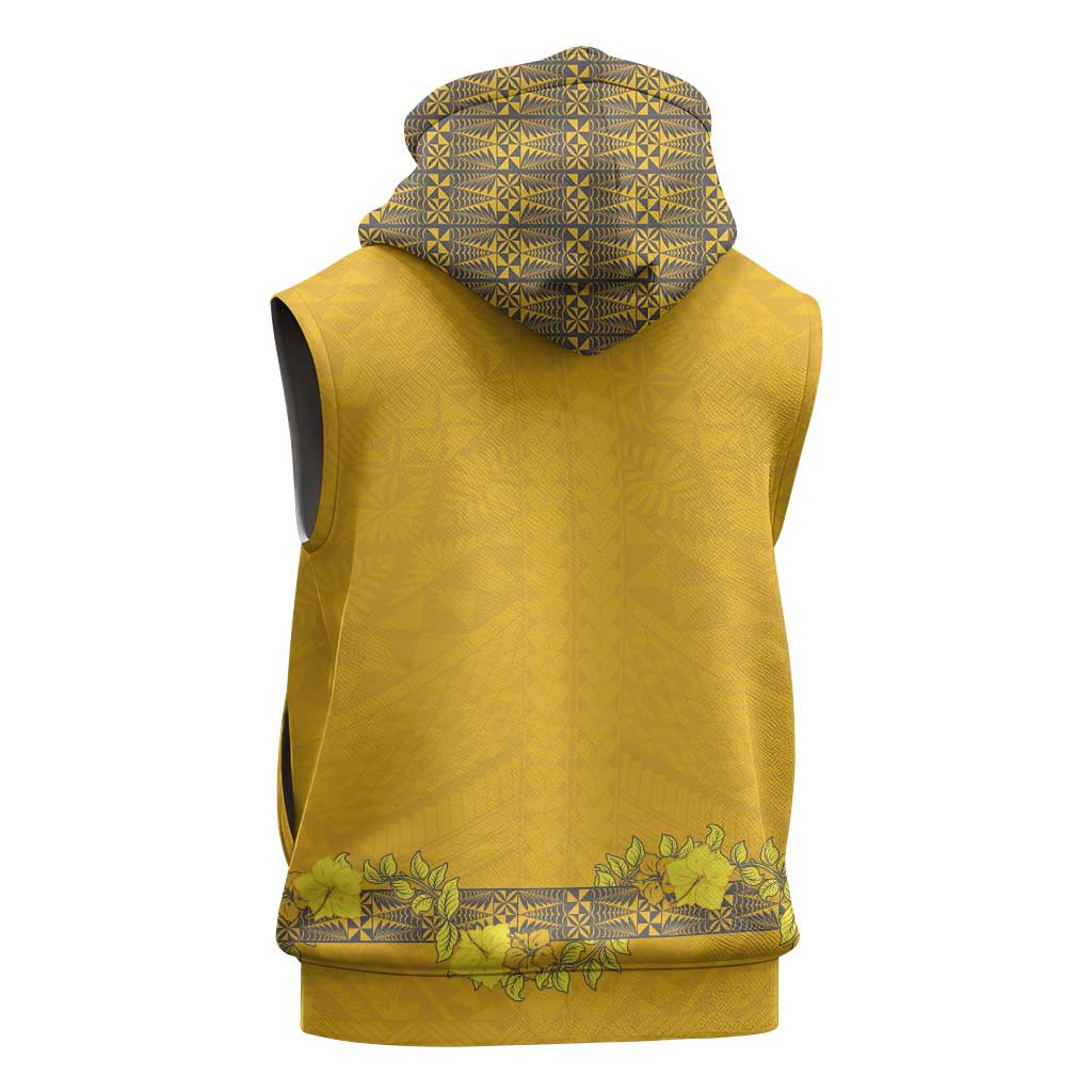 Tonga Anastasis College Sleeveless Hoodie Tongan Ngatu Kupesi Pattern - Polynesian Pride