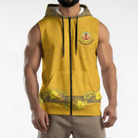 Tonga Anastasis College Sleeveless Zip Hoodie Tongan Ngatu Kupesi Pattern - Polynesian Pride