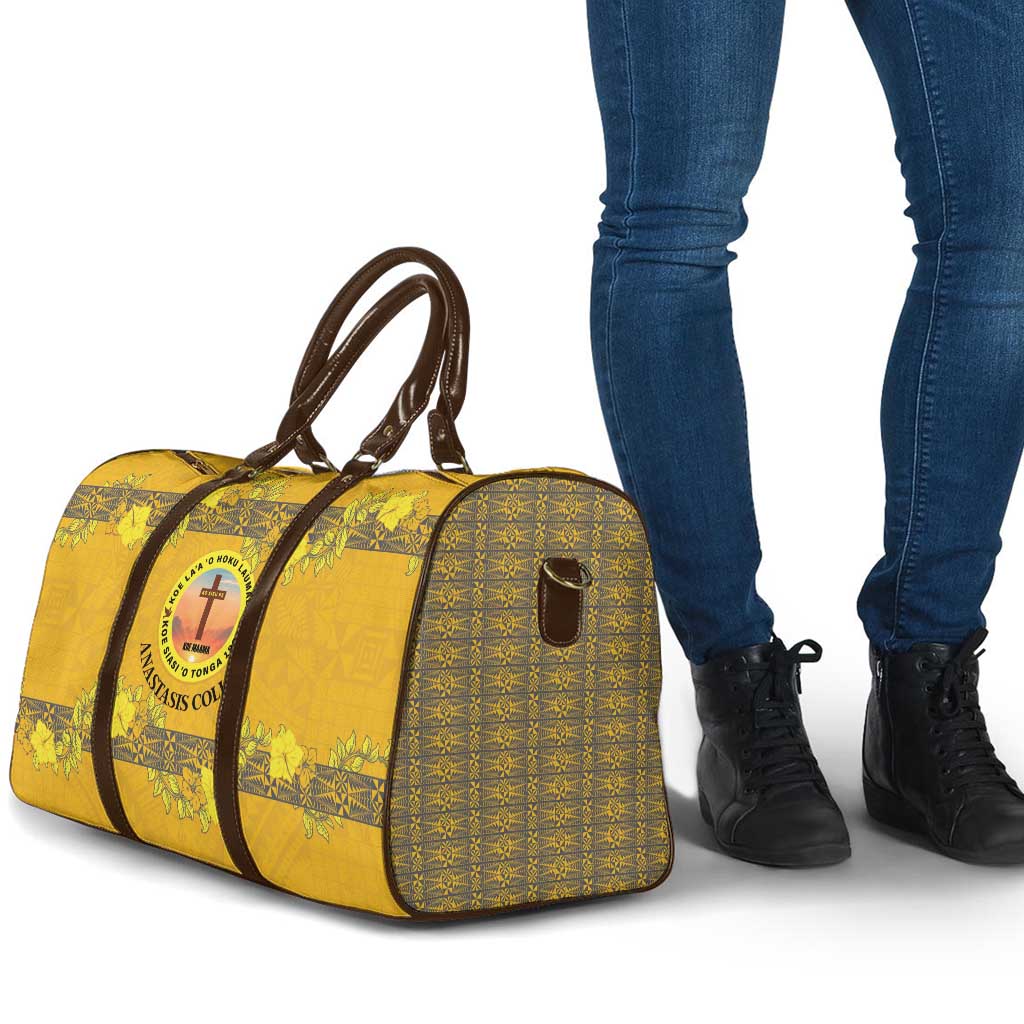 Tonga Anastasis College Travel Bag Tongan Ngatu Kupesi Pattern - Polynesian Pride