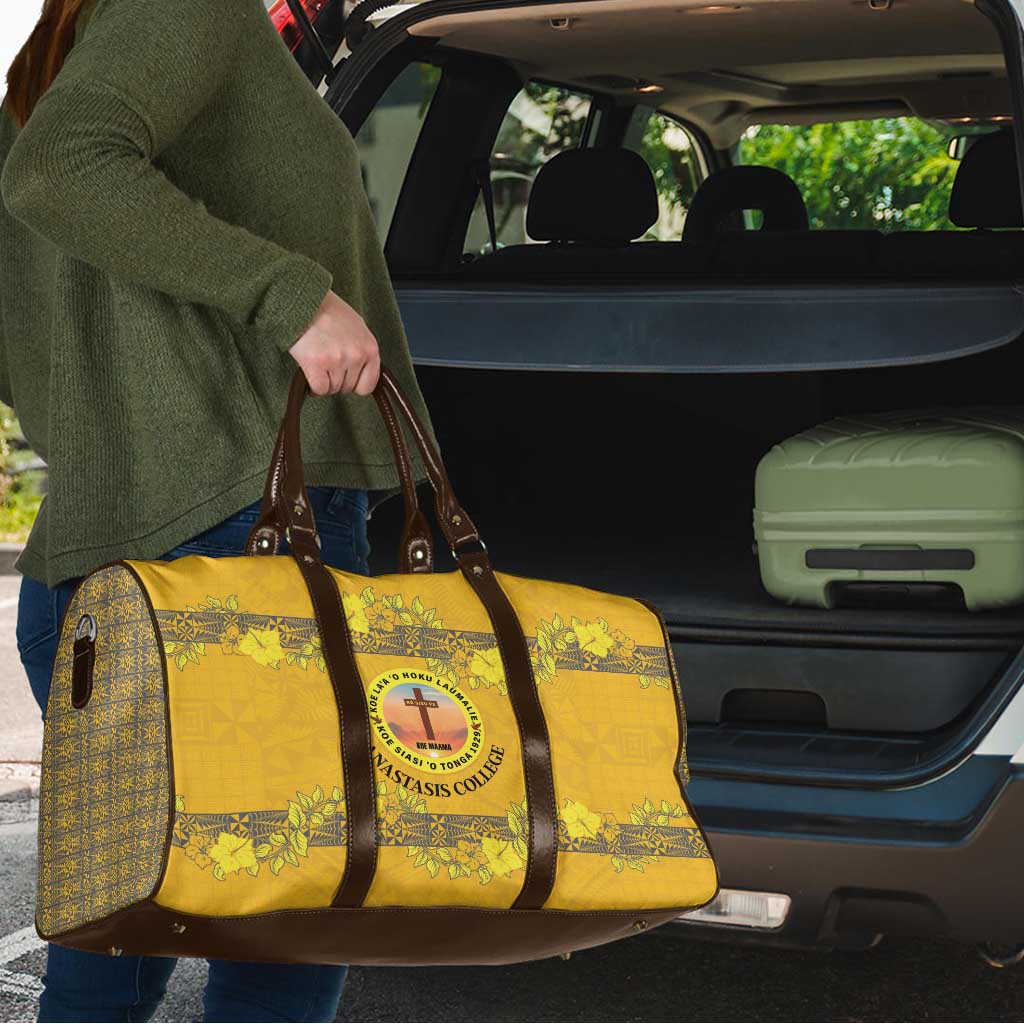 Tonga Anastasis College Travel Bag Tongan Ngatu Kupesi Pattern - Polynesian Pride