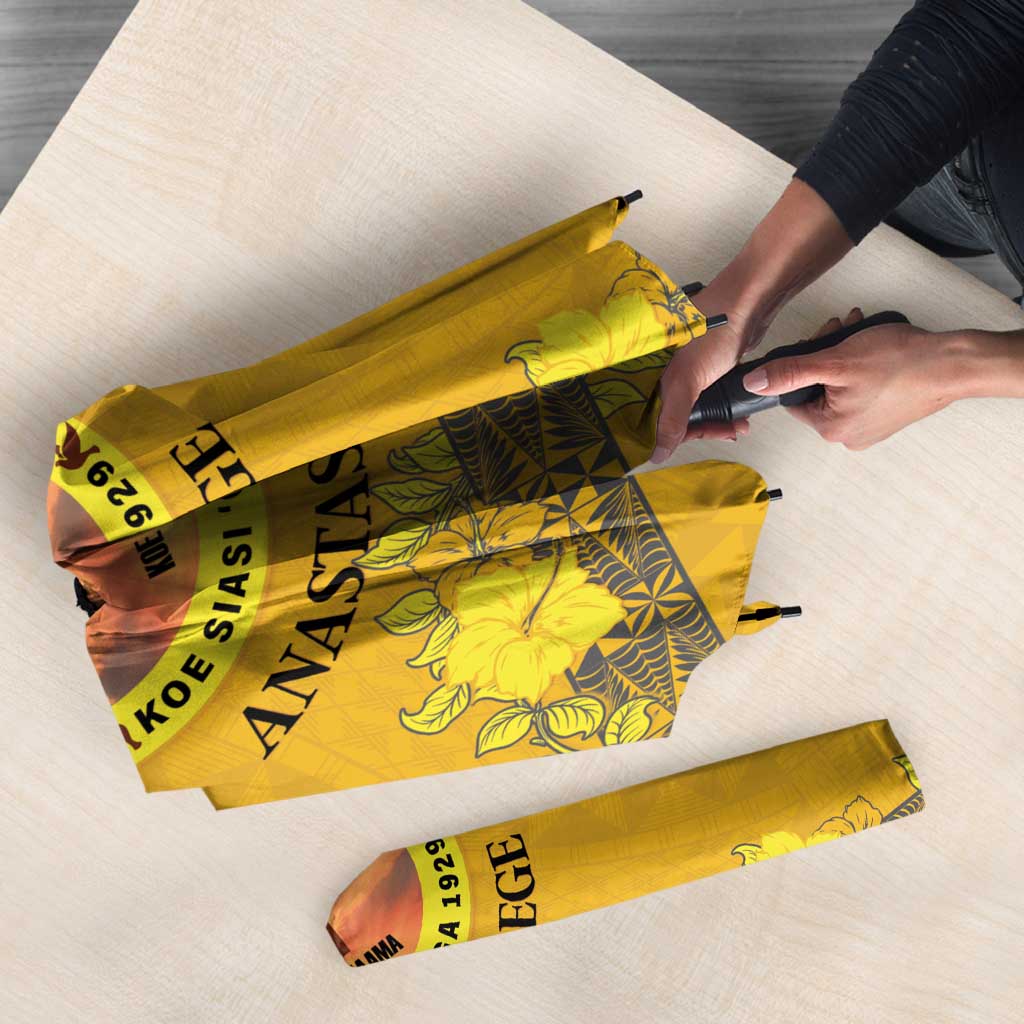 Tonga Anastasis College Umbrella Tongan Ngatu Kupesi Pattern - Polynesian Pride