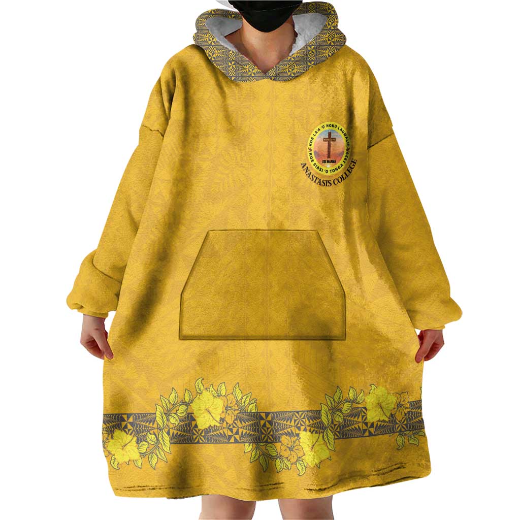 Tonga Anastasis College Wearable Blanket Hoodie Tongan Ngatu Kupesi Pattern LT05 - Polynesian Pride