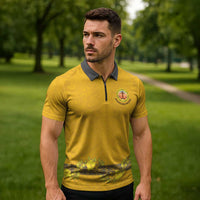 Tonga Anastasis College Zipper Polo Shirt Tongan Ngatu Kupesi Pattern - Polynesian Pride