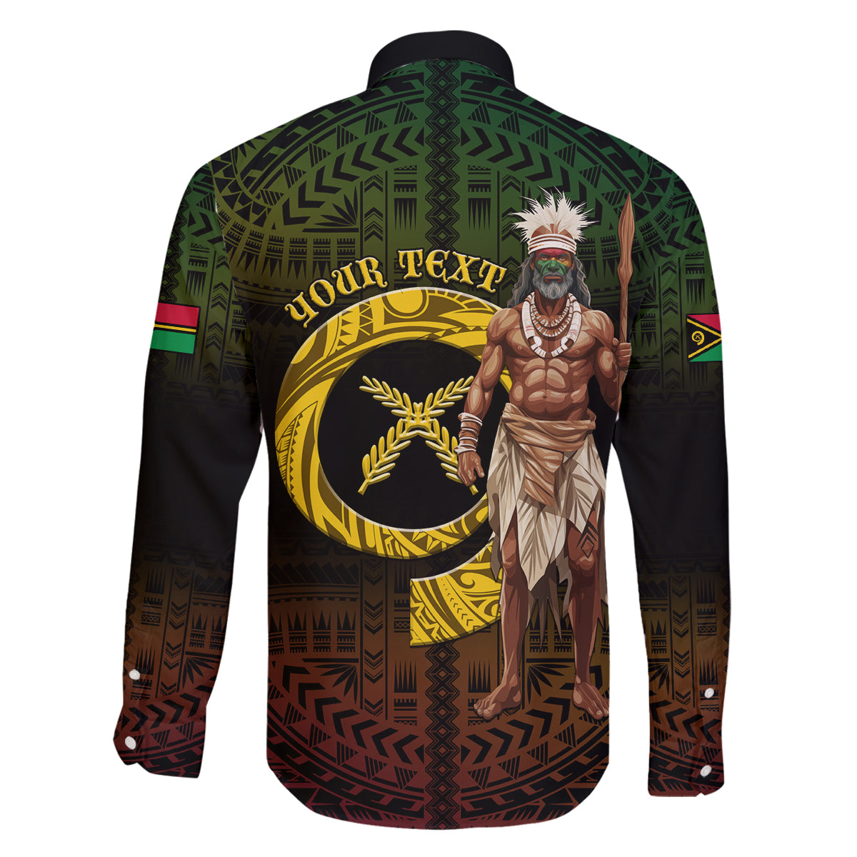 Personalised Vanuatu Custom Chiefs Day Family Matching Off Shoulder Long Sleeve Dress and Hawaiian Shirt Pig Tusk Simple Style LT05 - Polynesian Pride