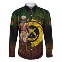 Personalised Vanuatu Custom Chiefs Day Family Matching Tank Maxi Dress and Hawaiian Shirt Pig Tusk Simple Style LT05 Dad's Shirt - Long Sleeve Black - Polynesian Pride