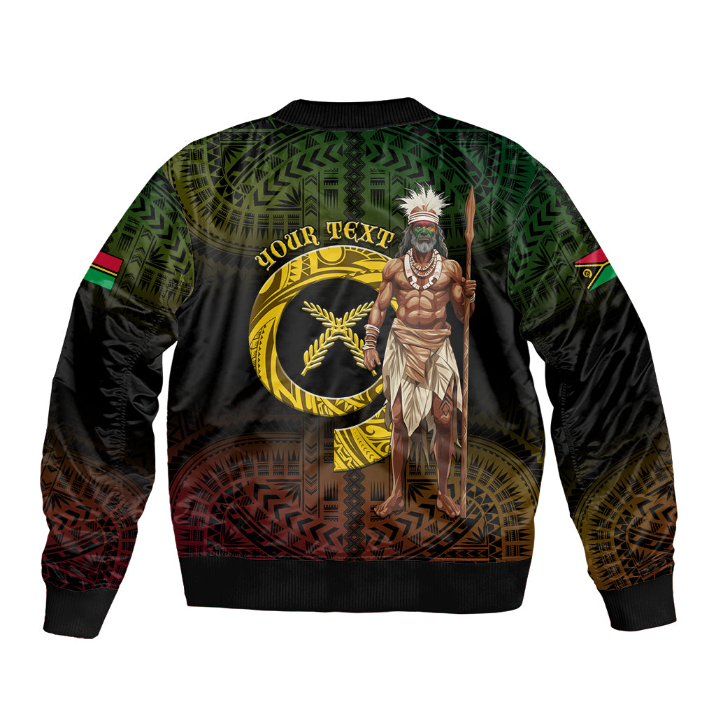 Personalised Vanuatu Custom Chiefs Day Sleeve Zip Bomber Jacket Pig Tusk Simple Style LT05 - Polynesian Pride