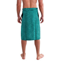Cook Islands Lavalava Teal Hibiscus And Stars