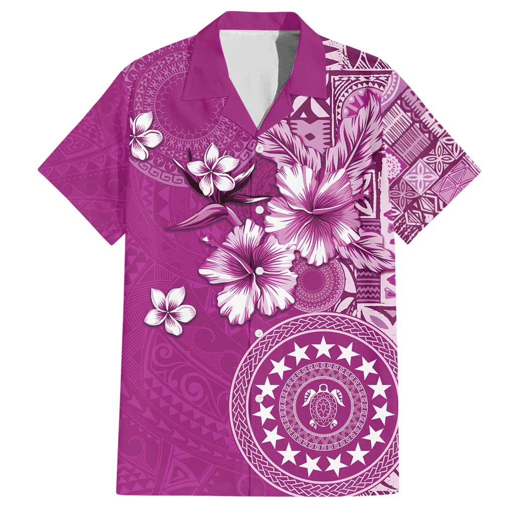 Cook Islands Family Matching Long Sleeve Bodycon Dress and Hawaiian Shirt Fandango Hibiscus And Stars LT05 Dad's Shirt - Short Sleeve Fandango - Polynesian Pride