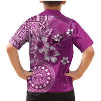 Cook Islands Family Matching Mermaid Dress and Hawaiian Shirt Fandango Hibiscus And Stars LT05 - Polynesian Pride