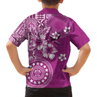 Cook Islands Family Matching Off Shoulder Maxi Dress and Hawaiian Shirt Fandango Hibiscus And Stars LT05 - Polynesian Pride
