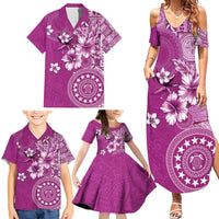Cook Islands Family Matching Summer Maxi Dress and Hawaiian Shirt Fandango Hibiscus And Stars LT05 - Polynesian Pride