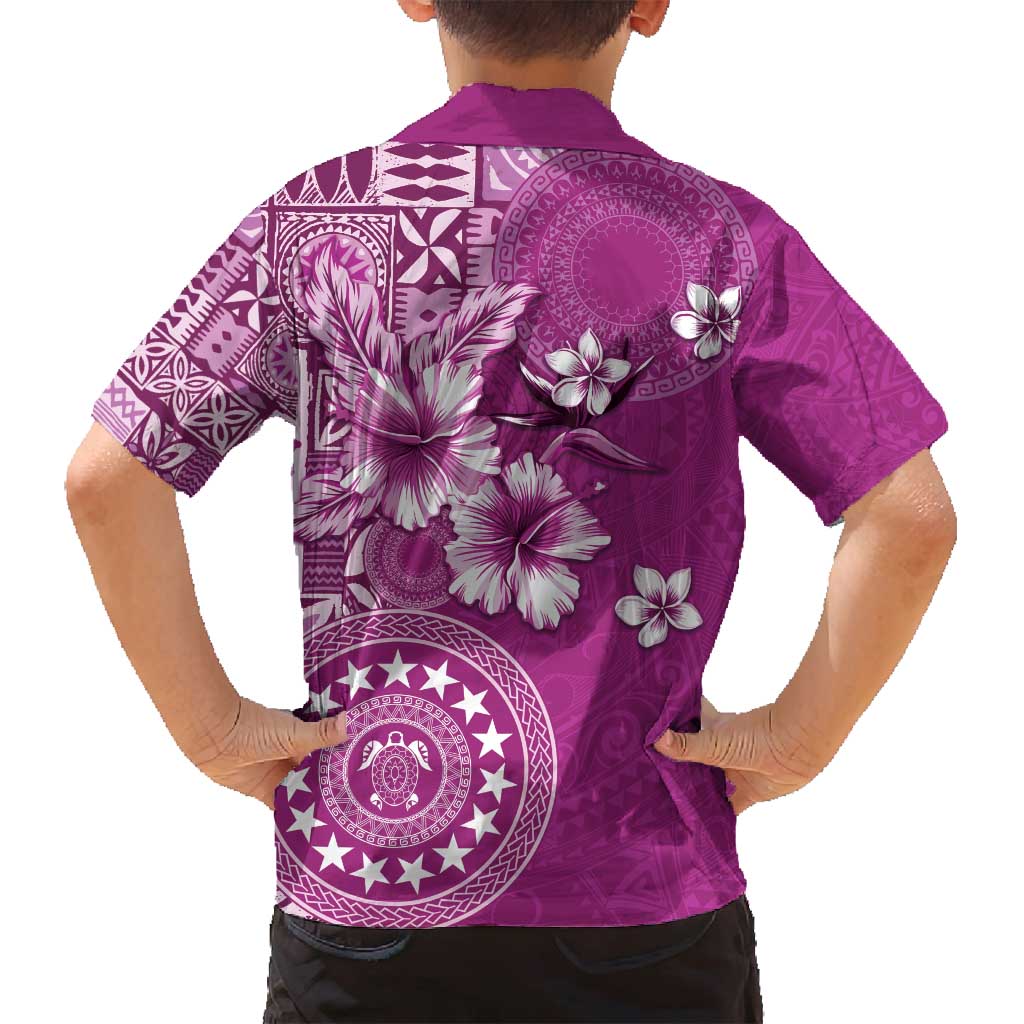 Cook Islands Family Matching Tank Maxi Dress and Hawaiian Shirt Fandango Hibiscus And Stars LT05 - Polynesian Pride