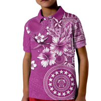 Cook Islands Kid Polo Shirt Fandango Hibiscus And Stars