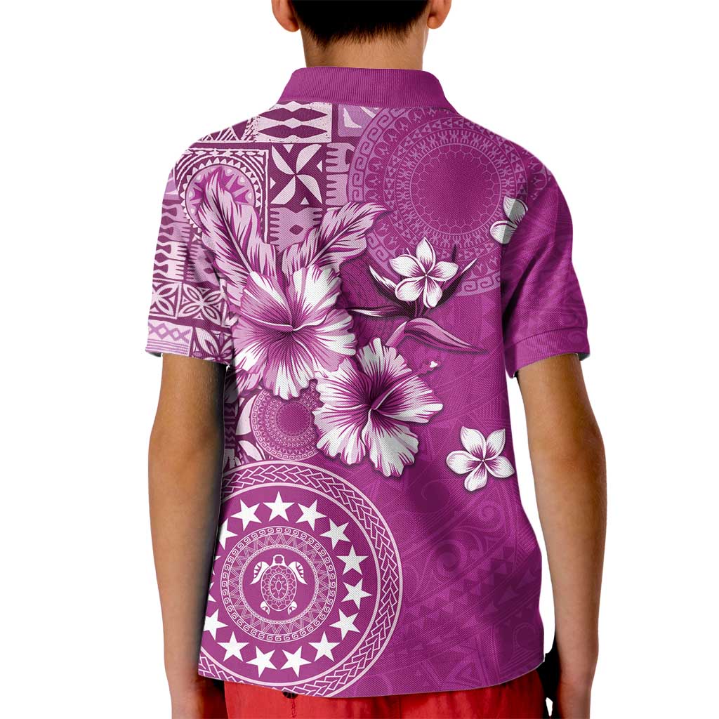 Cook Islands Kid Polo Shirt Fandango Hibiscus And Stars