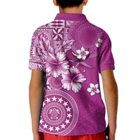 Cook Islands Kid Polo Shirt Fandango Hibiscus And Stars