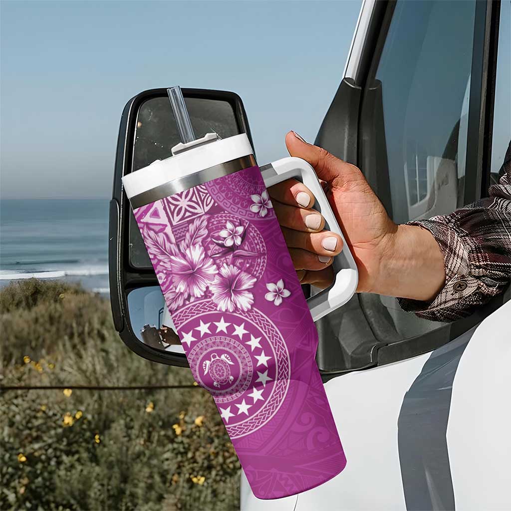 Cook Islands Tumbler With Handle Fandango Hibiscus And Stars