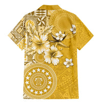 Cook Islands Family Matching Mermaid Dress and Hawaiian Shirt Yellow Hibiscus And Stars LT05 - Polynesian Pride