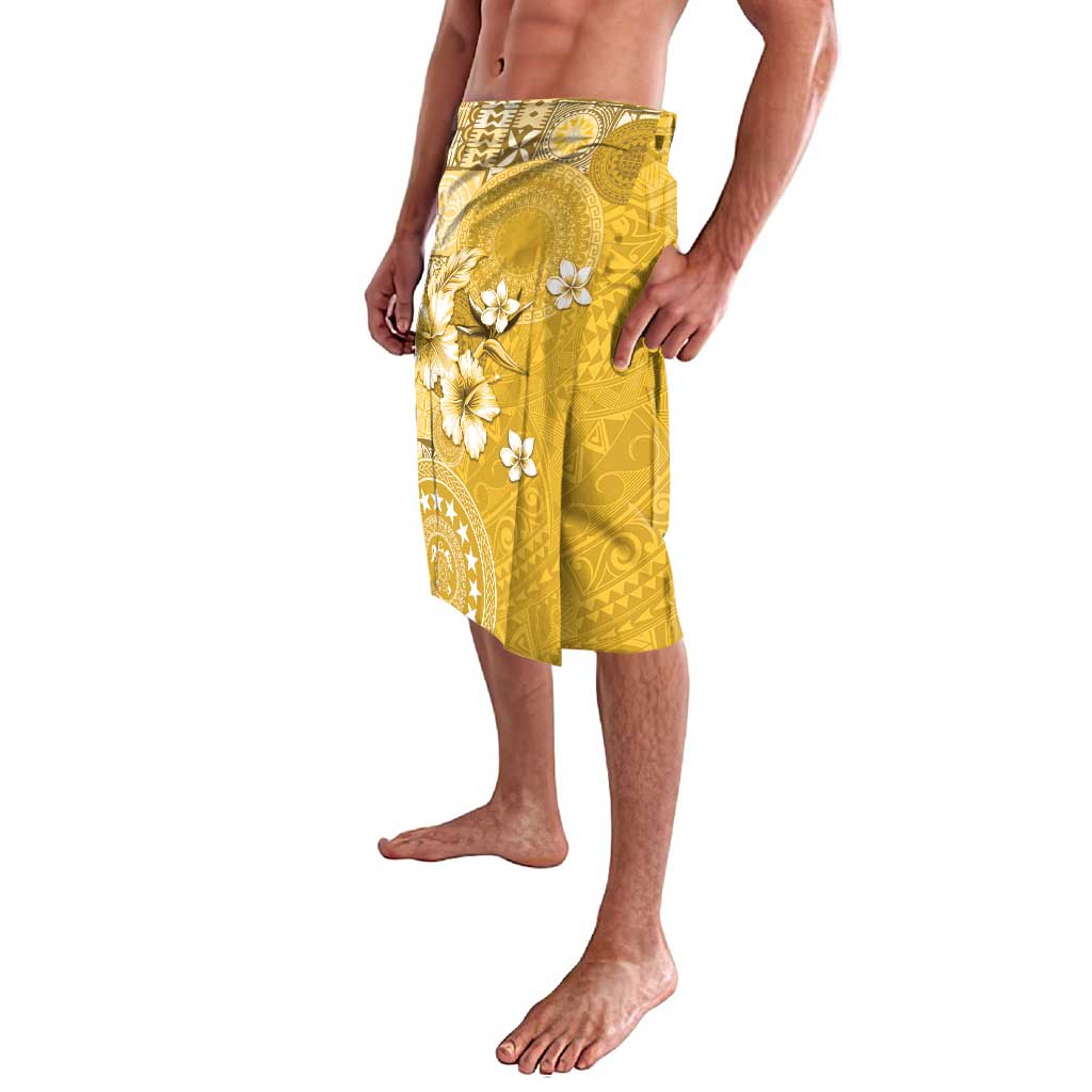 Cook Islands Lavalava Yellow Hibiscus And Stars