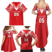 Custom Tahiti Football Family Matching Summer Maxi Dress and Hawaiian Shirt Coat Of Arms Polynesian Tribal Pattern LT05 - Polynesian Pride
