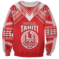 Custom Tahiti Football Sweatshirt Coat Of Arms Polynesian Tribal Pattern LT05 Unisex Red - Polynesian Pride