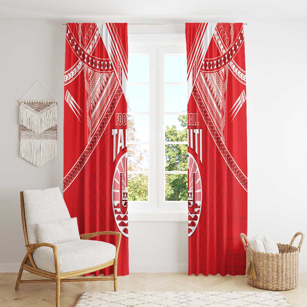 Tahiti Football Window Curtain Coat Of Arms Polynesian Tribal Pattern