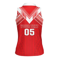 Custom Tahiti Football Women Sleeveless Polo Shirt Coat Of Arms Polynesian Tribal Pattern LT05 - Polynesian Pride