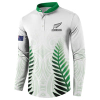 Custom New Zealand Fern Football Button Sweatshirt Simple Style