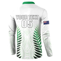 Custom New Zealand Fern Football Button Sweatshirt Simple Style