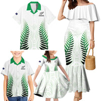 Custom New Zealand Fern Football Family Matching Mermaid Dress and Hawaiian Shirt Simple Style LT05 - Polynesian Pride