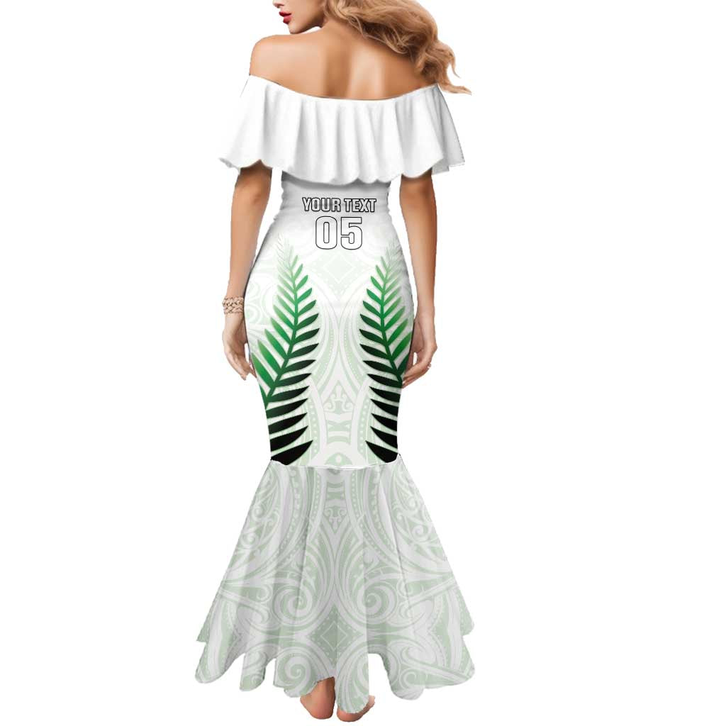 Custom New Zealand Fern Football Family Matching Mermaid Dress and Hawaiian Shirt Simple Style LT05 - Polynesian Pride