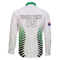 Custom New Zealand Fern Football Family Matching Off Shoulder Short Dress and Hawaiian Shirt Simple Style LT05 - Polynesian Pride