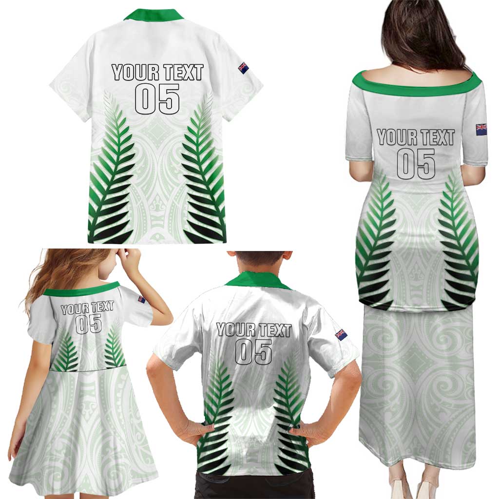 Custom New Zealand Fern Football Family Matching Puletasi and Hawaiian Shirt Simple Style LT05 - Polynesian Pride