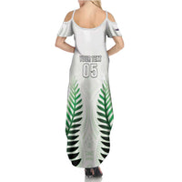 Custom New Zealand Fern Football Family Matching Summer Maxi Dress and Hawaiian Shirt Simple Style LT05 - Polynesian Pride