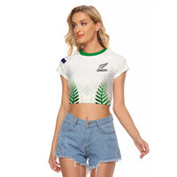 Custom New Zealand Fern Football Raglan Cropped T Shirt Simple Style