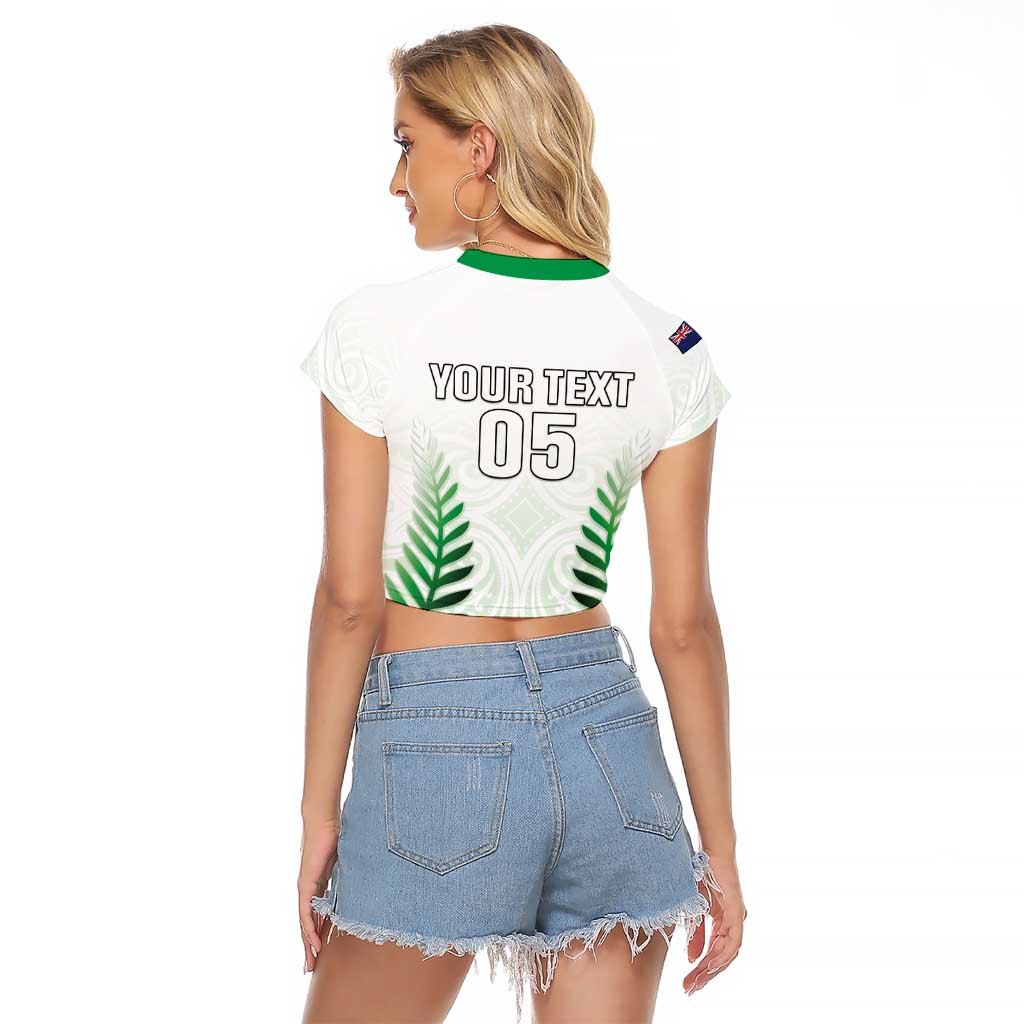 Custom New Zealand Fern Football Raglan Cropped T Shirt Simple Style
